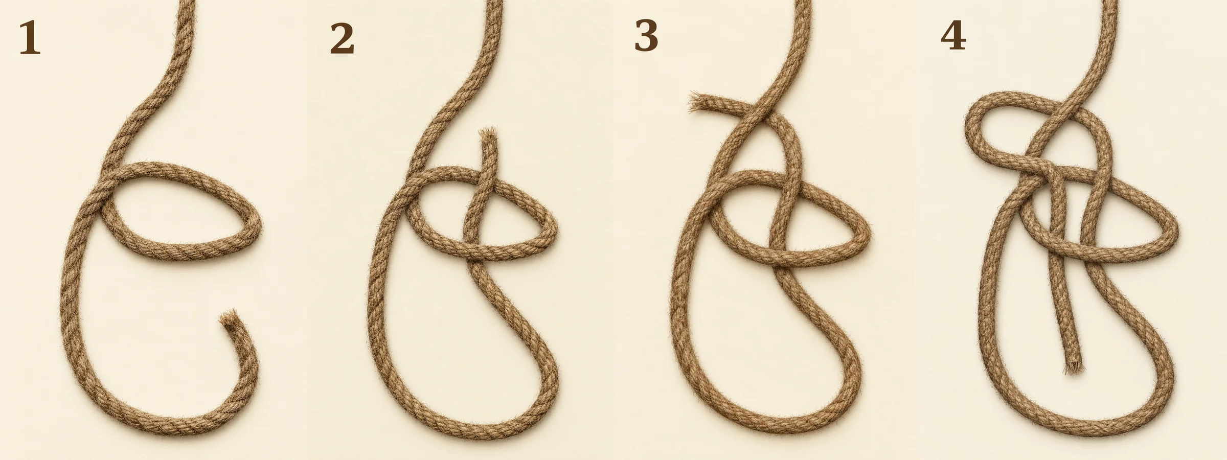 Field Manual diagram: Bowline Knot, Step by Step