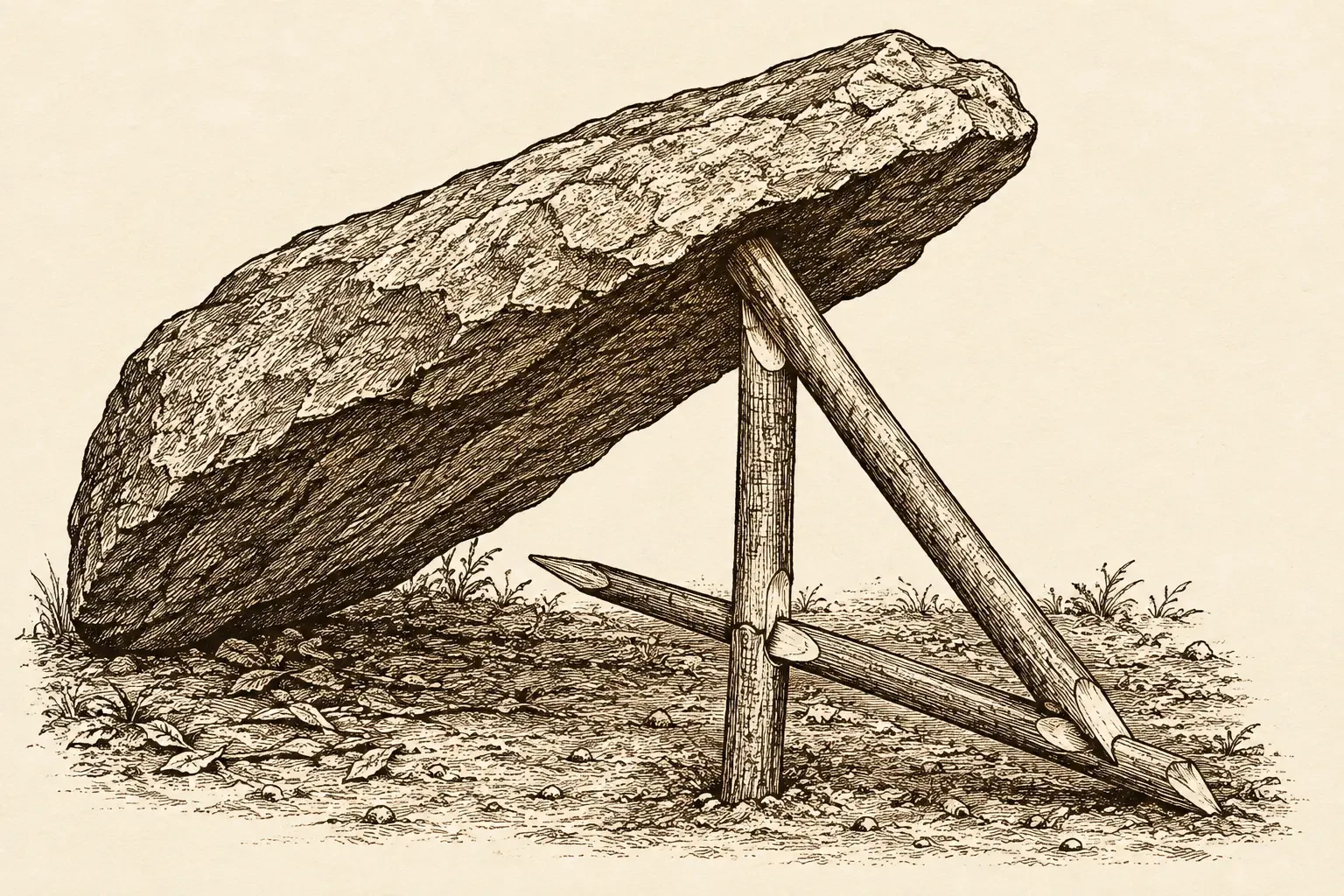 Field Manual diagram: Figure-4 Deadfall Trap